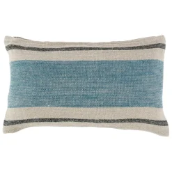 Fabrique de Styles Coussins Et Housses>Housse de coussin en lin 50x30cm - Hemlin Azur