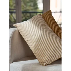 Fabrique de Styles Coussins Et Housses>Housse de coussin en velours côtelé 50x30cm - Klosen Ivoire