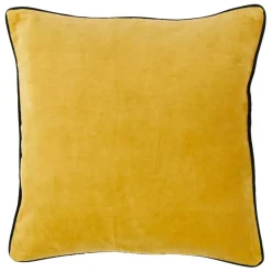 Fabrique de Styles Coussins Et Housses>Housse de coussin en velours de coton 45x45cm - Velvetin Moutarde