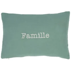 Fabrique de Styles Coussins Et Housses>Housse de coussin famille en gaze de coton 50x35cm Sauge