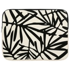 Fabrique de Styles Pochettes Et Housses>Housse ordinateur 14" arty folk blanc+noir 36x28cm polyester+coton Blanc, Noir