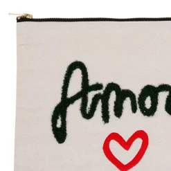 Fabrique de Styles Pochettes Et Housses>Housse tablette amore 30x24cm coton Blanc