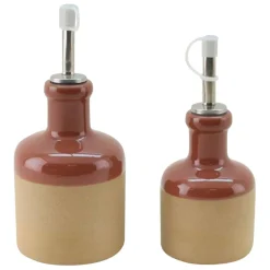 Fabrique de Styles Ustensibles De Cuisine>Huilier et vinaigrier en grès 27.5cl/17.5cl - Jade Tomette