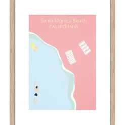 Fabrique de Styles Tableaux Et Toiles>Image encadree santa monica beach - california 30x40cm Multicolore