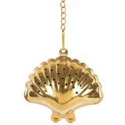 Fabrique de Styles Accessoires Thé Et Café>Infuseur de thé avec chaine en inox - Coquillage Doré