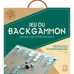 Fabrique de Styles Jeux>Jeu de backgammon en verre 28x28cm Blanc, Noir