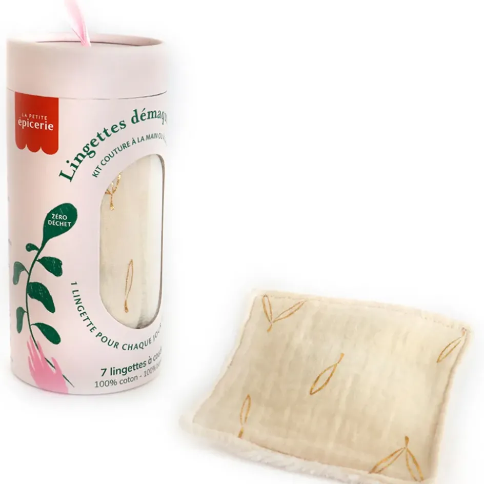 Fabrique de Styles Accessoires Soins>Kit lingettes démaquillantes écru et or Multicolore