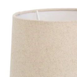 Fabrique de Styles Lampes À Poser>Lampe en porcelaine et lin h33cm - visionnary Beige