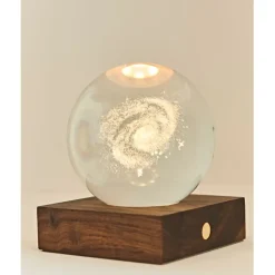 Fabrique de Styles Lampes À Poser>Lampe boule de cristal 3D galaxie Marron