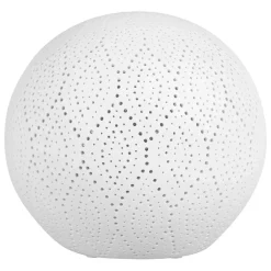 Fabrique de Styles Lampes À Poser>Lampe boule dentelle he en porcelaine Blanc