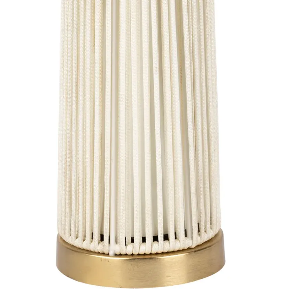 Fabrique de Styles Lampes À Poser>Lampe champignon en fer et nylon h58cm blanc et doré - Champart Blanc, Doré