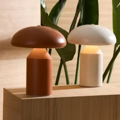 Fabrique de Styles Lampes À Poser>Lampe champignon tactile en fer terracotta h23cm - Arty Terre