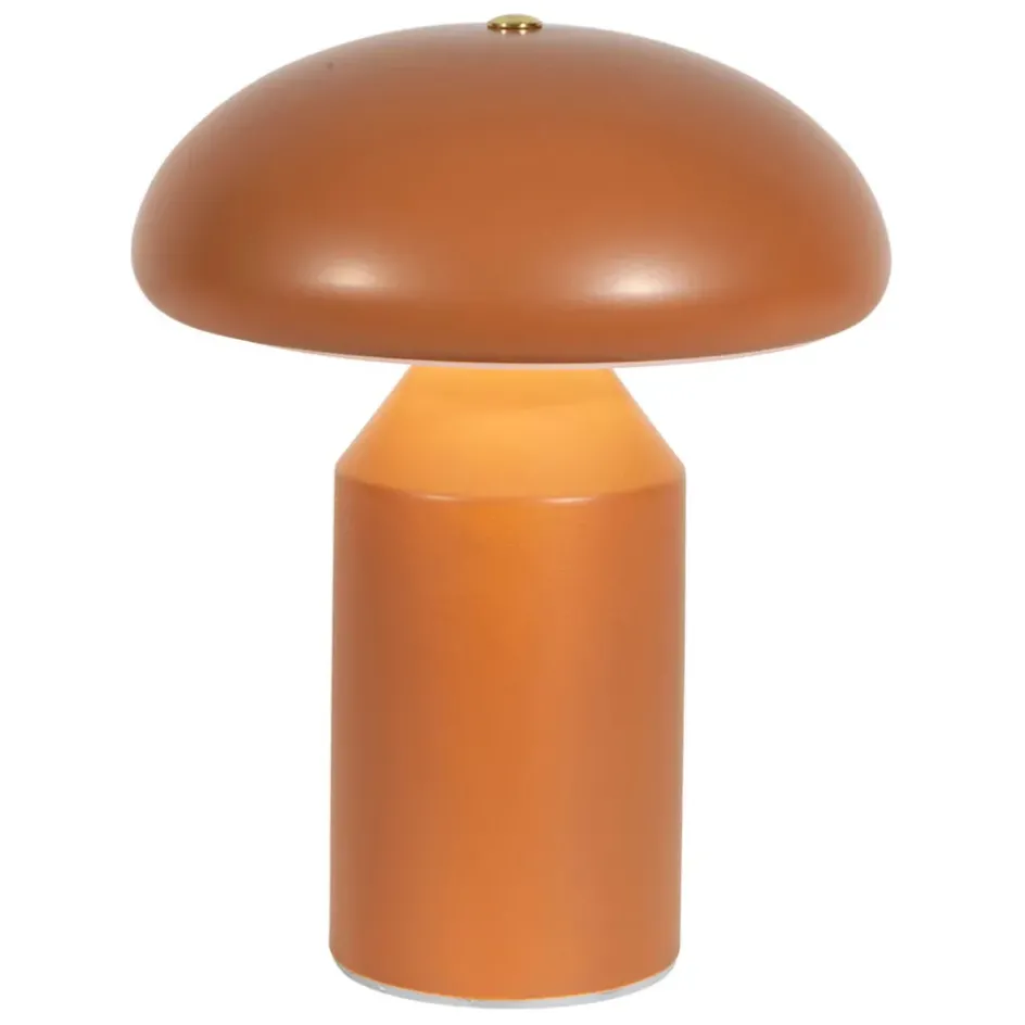 Fabrique de Styles Lampes À Poser>Lampe champignon tactile en fer terracotta h23cm - Arty Terre