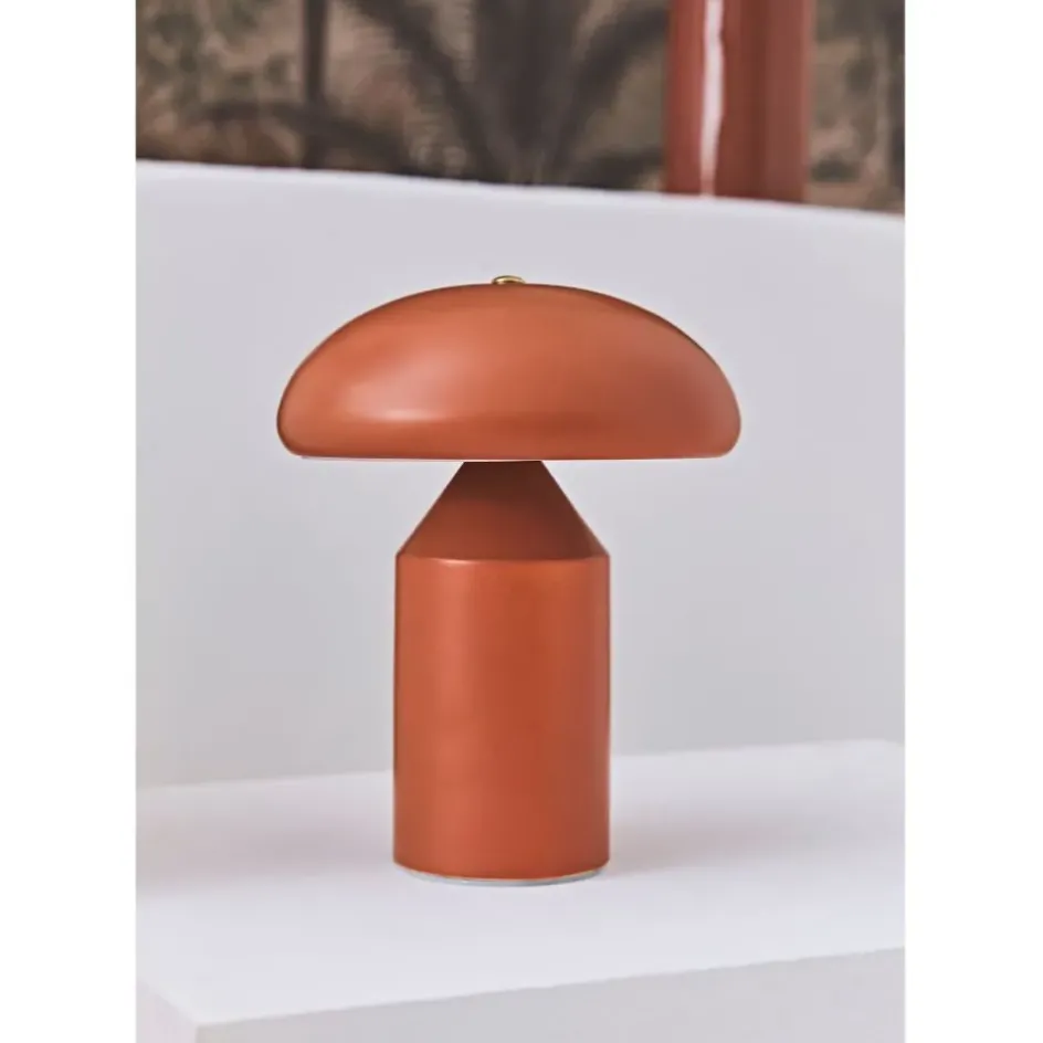 Fabrique de Styles Lampes À Poser>Lampe champignon tactile en fer terracotta h23cm - Arty Terre