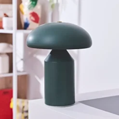 Fabrique de Styles Lampes À Poser>Lampe champignon tactile en fer vert h23cm - Arty Kaki