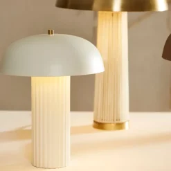 Fabrique de Styles Lampes À Poser>Lampe champignon vintage en fer h38cm - Arty Blanc