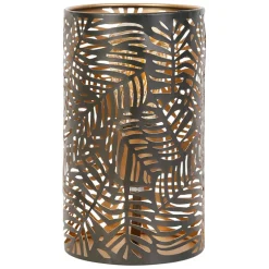 Fabrique de Styles Lampes À Poser>Lampe cylindre en fer H25cm noir - Palmier Noir, Doré