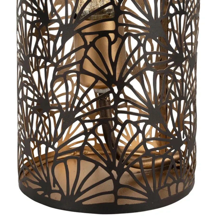 Fabrique de Styles Lampes À Poser>Lampe cylindre en fer h36cm noir et doré - flaural Noir, Doré
