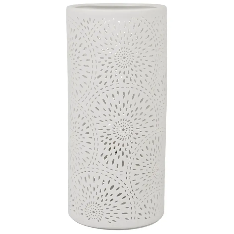 Fabrique de Styles Lampes À Poser>Lampe cylindre rosace en Porcelaine Blanc