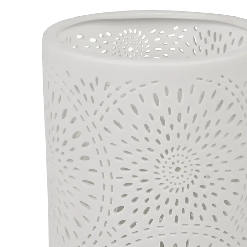 Fabrique de Styles Lampes À Poser>Lampe cylindre rosace en Porcelaine Blanc