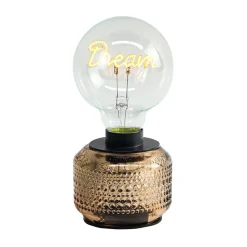 Fabrique de Styles Lampes À Poser>Lampe Dream en verre à piles h17cm - Vaness Ambre