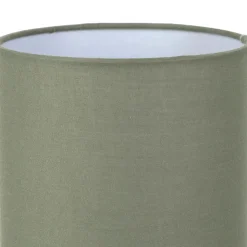 Fabrique de Styles Lampes À Poser>Lampe en bois d'hévéa et coton naturel et h24cm - Filen Kaki