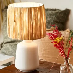 Fabrique de Styles Lampes À Poser>Lampe en céramique he h34cm - Paros Blanc