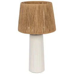 Fabrique de Styles Lampes À Poser>Lampe en céramique écru h48cm - Lignes Ecru