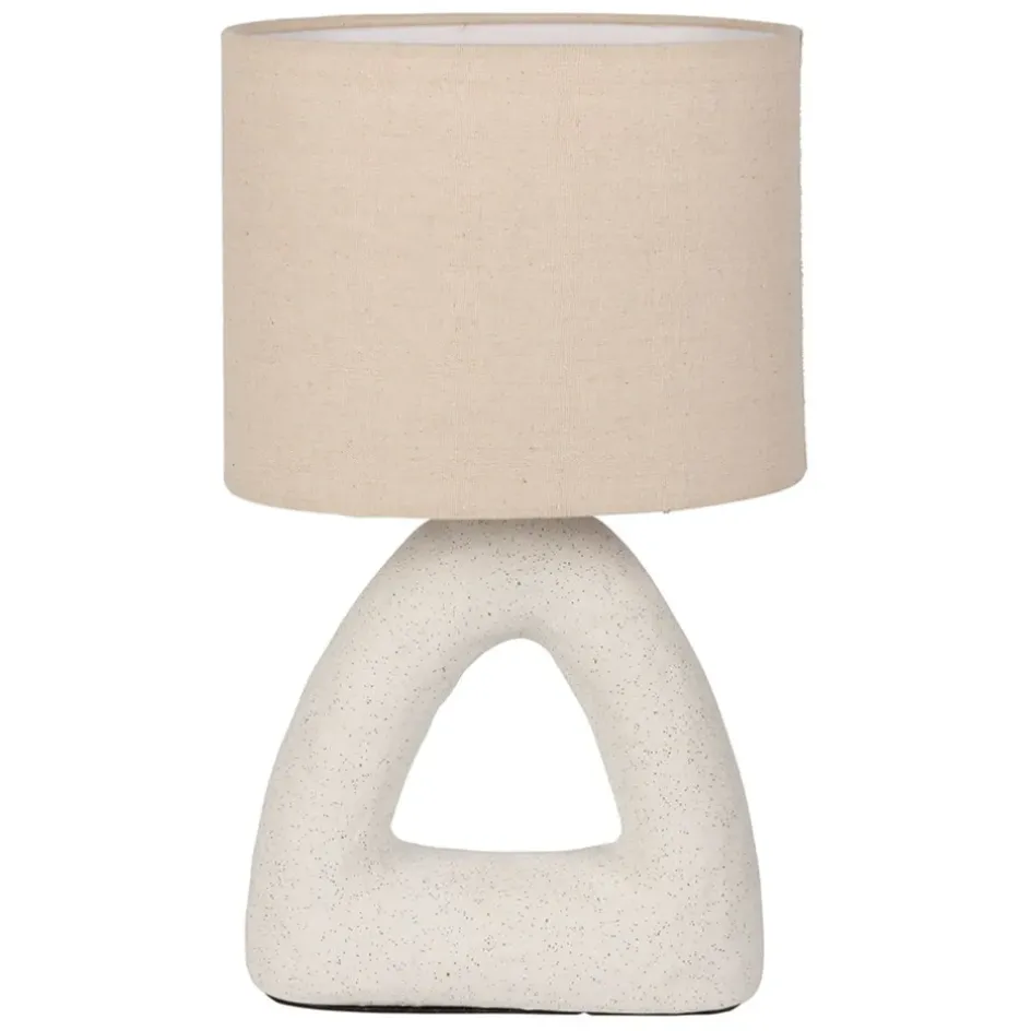 Fabrique de Styles Lampes À Poser>Lampe en céramique et coton h38cm - Organic Blanc