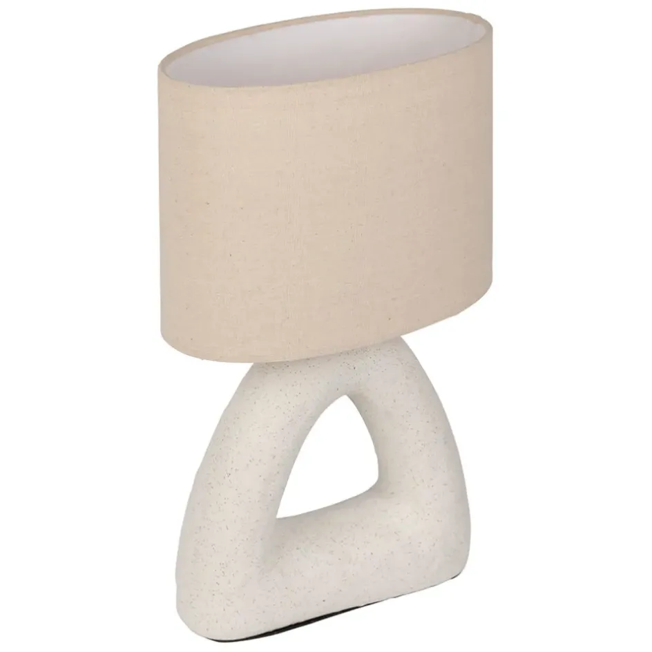 Fabrique de Styles Lampes À Poser>Lampe en céramique et coton h38cm - Organic Blanc