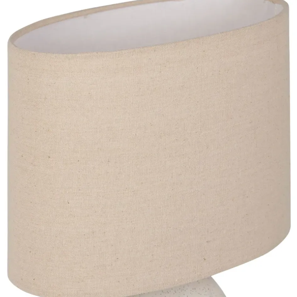 Fabrique de Styles Lampes À Poser>Lampe en céramique et coton h38cm - Organic Blanc