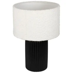 Fabrique de Styles Lampes À Poser>Lampe en céramique noir et coton ecru h41cm - Organic Noir, Ecru