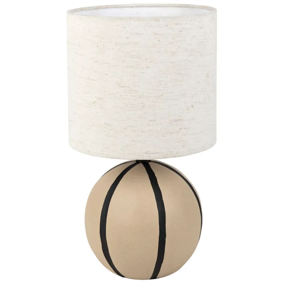 Fabrique de Styles Lampes À Poser>Lampe en céramique rayée et noir h34cm - Paese Brun