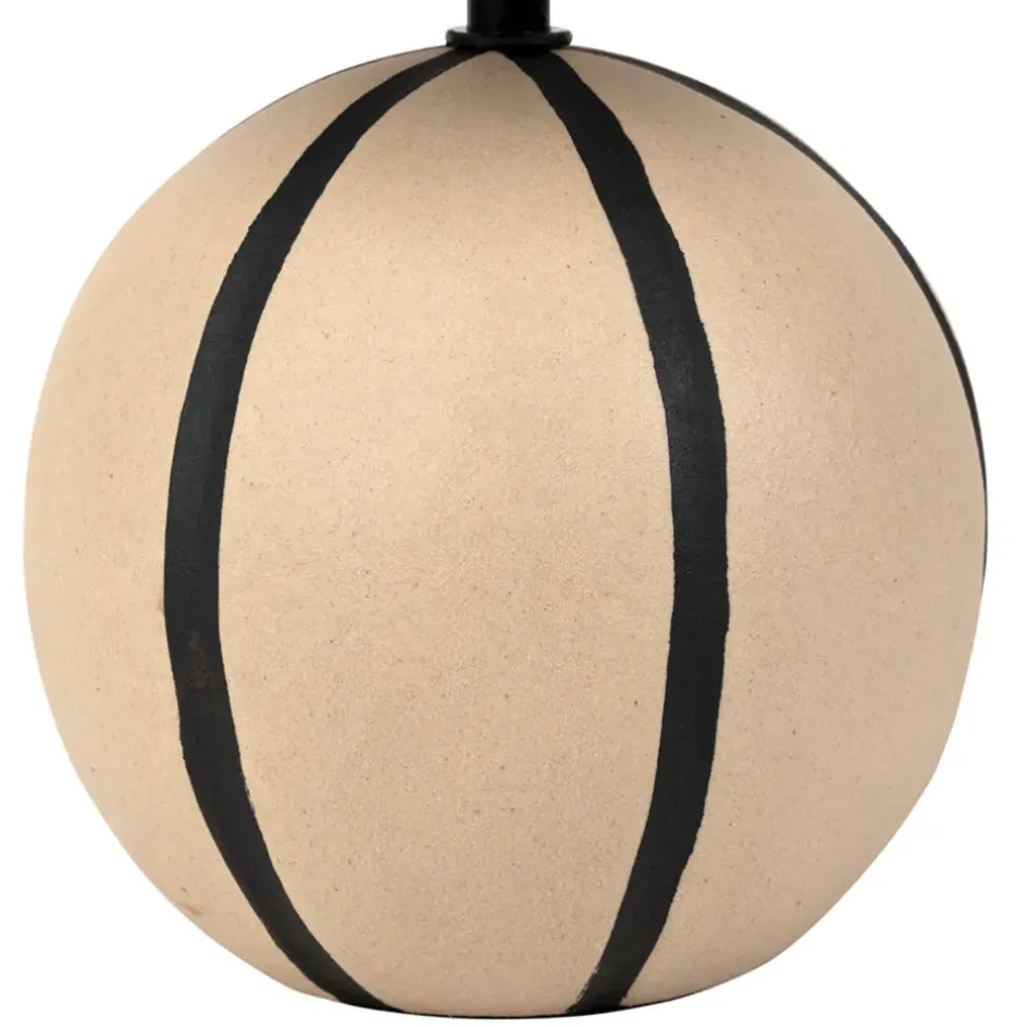 Fabrique de Styles Lampes À Poser>Lampe en céramique rayée et noir h34cm - Paese Brun