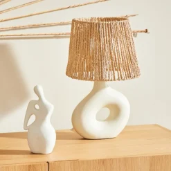 Fabrique de Styles Lampes À Poser>Lampe en dolomite écru h38cm - Greeka Ecru