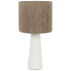 Fabrique de Styles Lampes À Poser>Lampe en fer et jute h57cm - Quintao Blanc