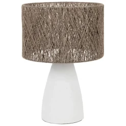 Fabrique de Styles Lampes À Poser>Lampe en fer et jute h41cm - Quintao Blanc