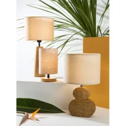 Fabrique de Styles Lampes À Poser>Lampe en manguier et coton h47.5cm - Eterra Naturel