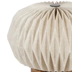 Fabrique de Styles Lampes À Poser>Lampe en papier et lin blanc et support en manguier d43xh31cm - Fontelo Naturel