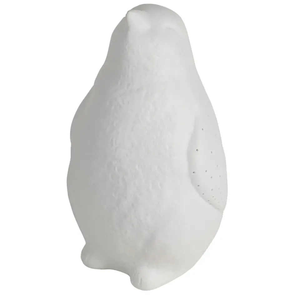 Fabrique de Styles Lampes À Poser>Lampe en porcelaine h25.5cm - Pingouin Blanc