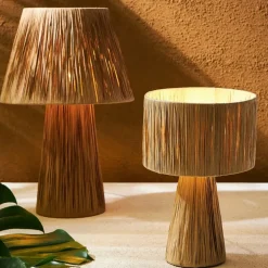 Fabrique de Styles Lampes À Poser>Lampe en raphia et fer h30cm - Organic Naturel