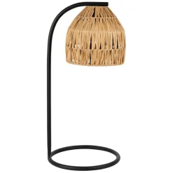 Fabrique de Styles Lampes À Poser>Lampe en raphia et fer naturel et noir h50cm - Tulum Naturel, Noir