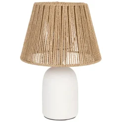 Fabrique de Styles Lampes À Poser>Lampe en terre cuite mate et naturel h32cm - Nira Blanc