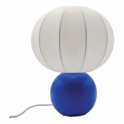 Fabrique de Styles Lampes À Poser>Lampe en terre cuite et coton h33cm Bleu