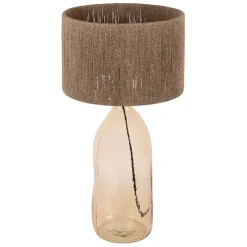 Fabrique de Styles Lampes À Poser>Lampe en verre et jute h60cm - Heliac Ambre