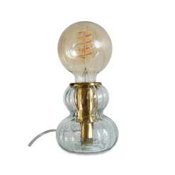 Fabrique de Styles Lampes À Poser>Lampe en verre fumé gris h12cm - Eli Fumée