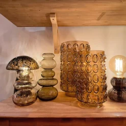 Fabrique de Styles Lampes À Poser>Lampe en verre fumé noir h12cm - Eli Fumée