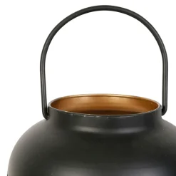 Fabrique de Styles Lampes À Poser>Lampe lanterne en fer H32.5cm noir - Panellia Noir, Doré