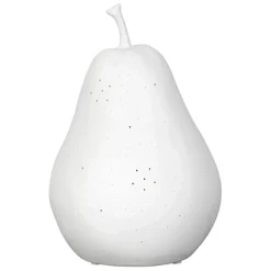 Fabrique de Styles Déco>Lampe led poire en porcelaine h24cm - Poire Blanc
