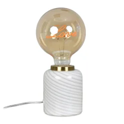 Fabrique de Styles Lampes À Poser>Lampe Love en verre h12cm - Nessa Blanc